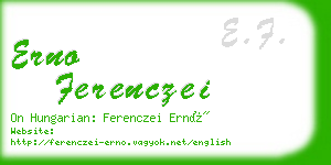 erno ferenczei business card